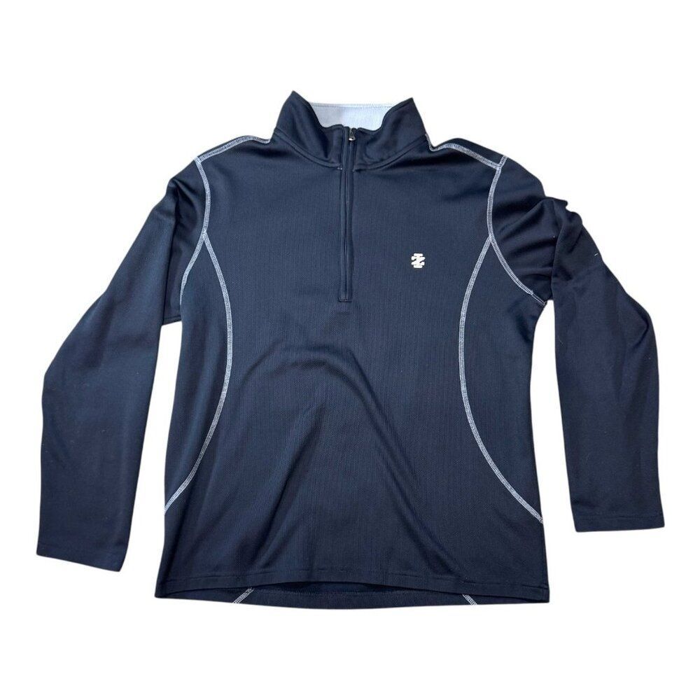 Izod Golf Mens Womens Long Sleeve 1/4 Zip Pullover Shirt Navy Blue Jacket Sweat